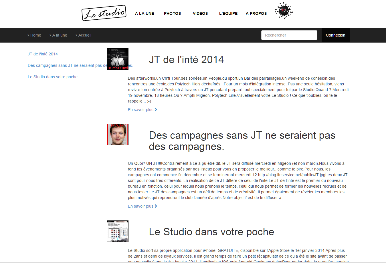 Le Studio de Polytech Lille